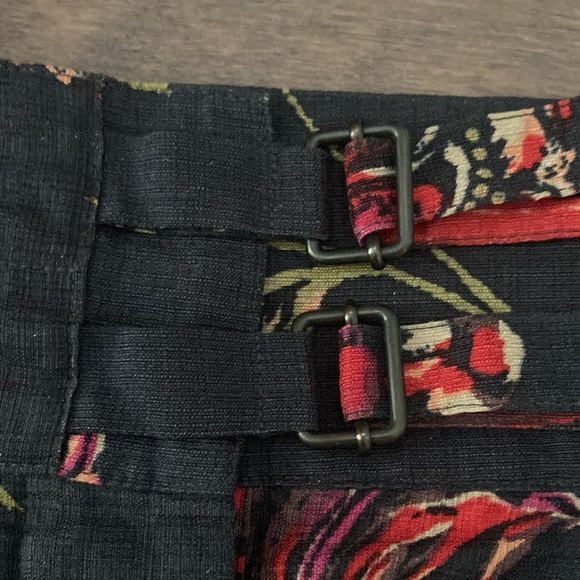 DRIES VAN NOTEN floral silk linen bubble miniskirt, black and pink, size 34 - Picture 7 of 14